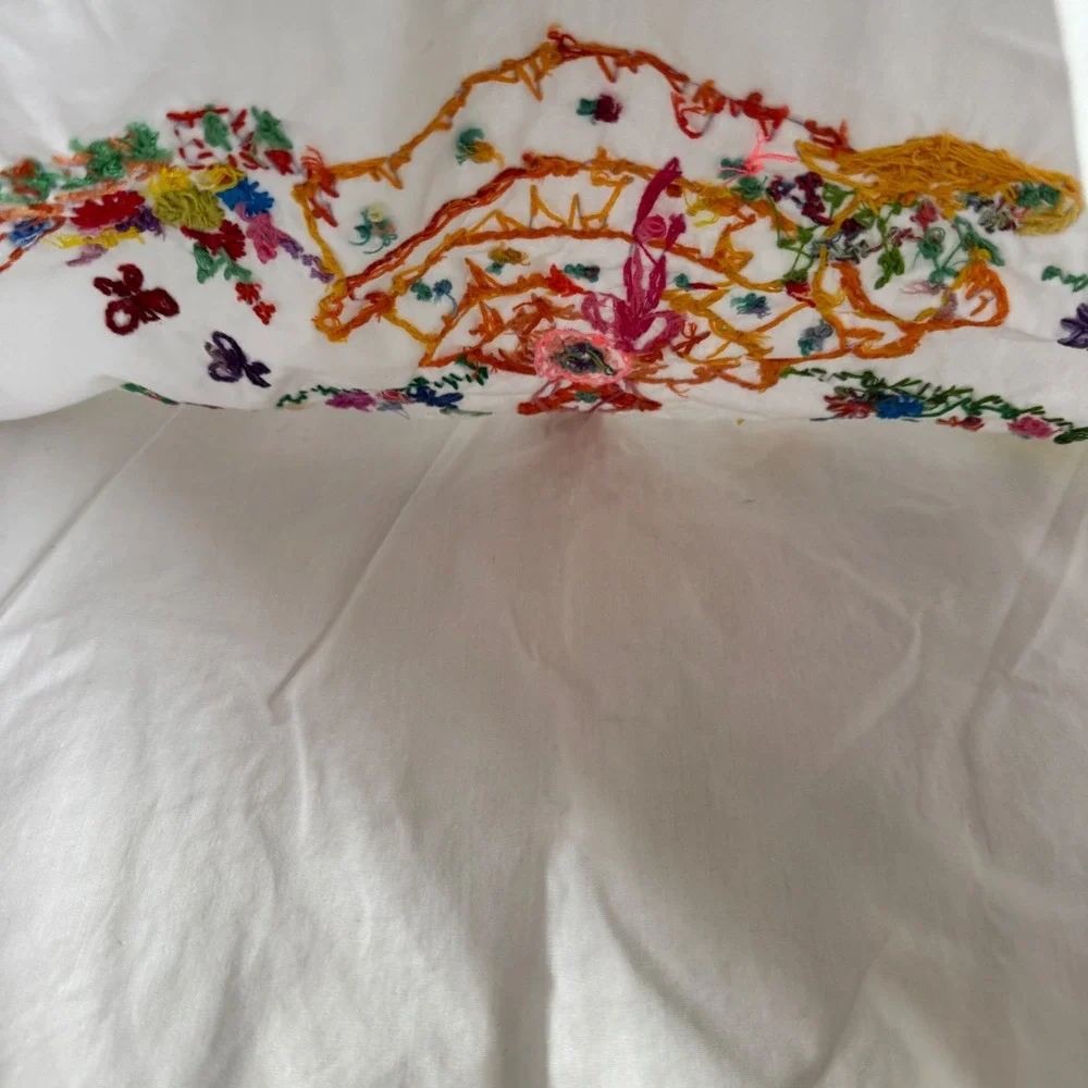 Handmade Hangers Pillowcase Set OS Multi Vintage Crochet Embroidery Cottagecore